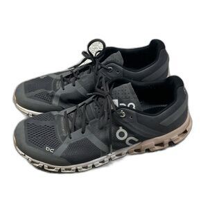On CloudFlow Shoes Womens Size 11 Mesh Gray Pink Running Athletic Sneakers